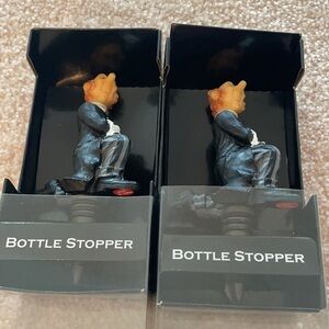 New MIKO Wine Bottle Stoppers Jeeves Butler set of two gift housewarming